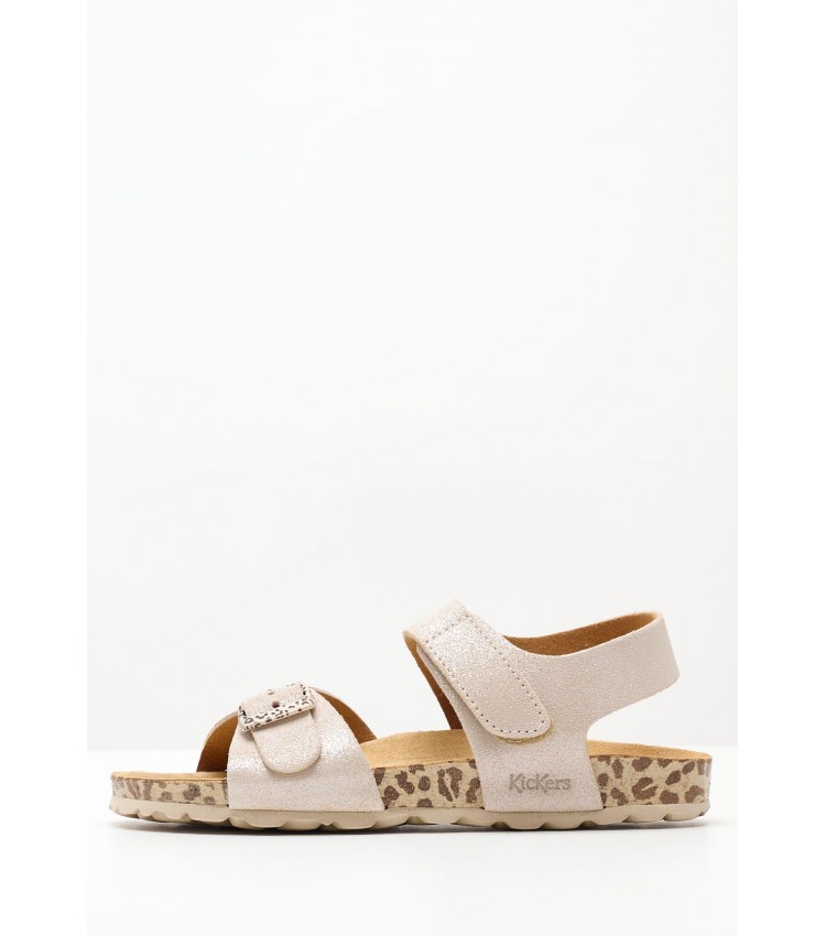 Kids Flip Flops & Sandals Sunkro.Sd2 Beige Nubuck Leather Kickers