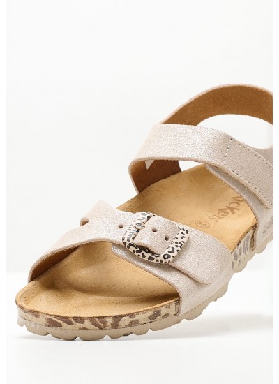 Kids Flip Flops & Sandals Sunkro.Sd2 Beige Nubuck Leather Kickers