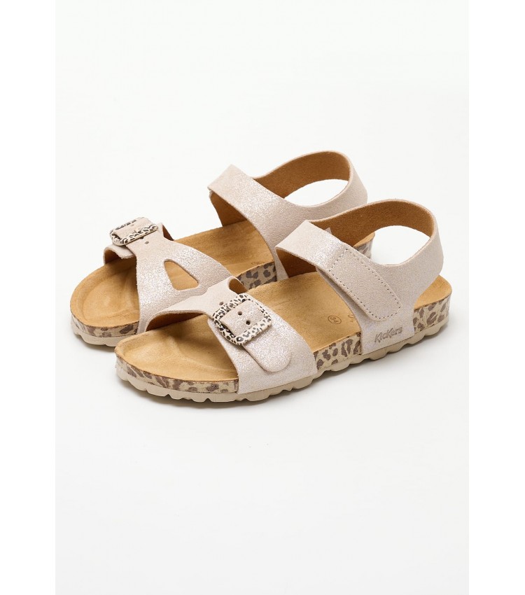 Kids Flip Flops & Sandals Sunkro.Sd2 Beige Nubuck Leather Kickers