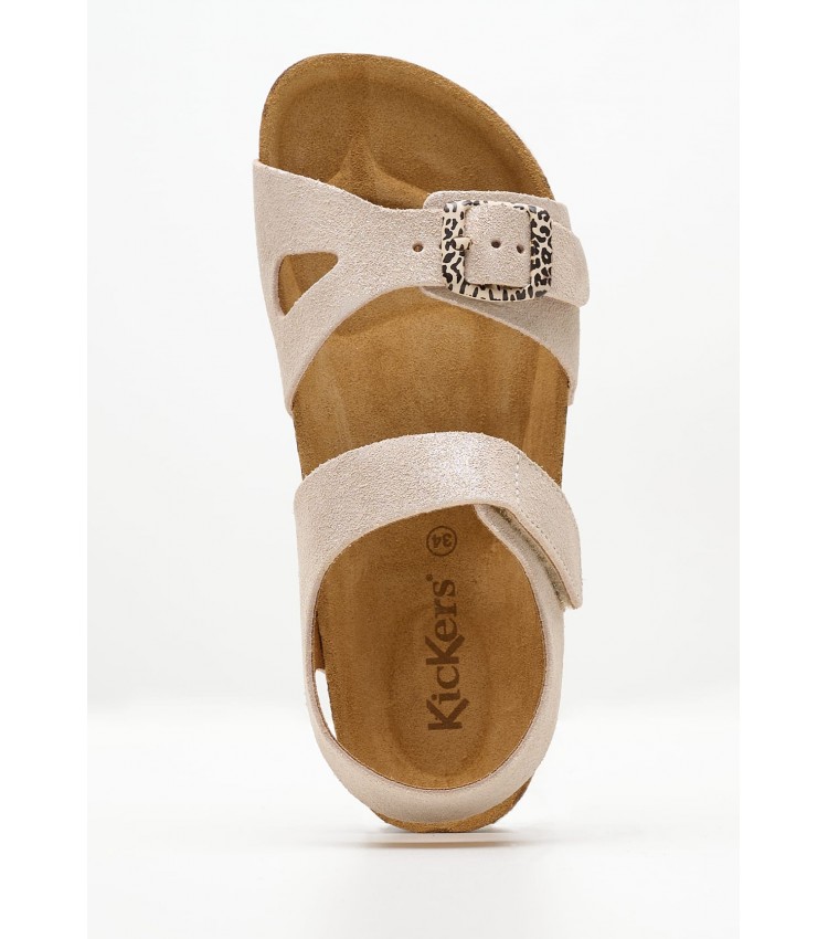 Kids Flip Flops & Sandals Sunkro.Sd2 Beige Nubuck Leather Kickers