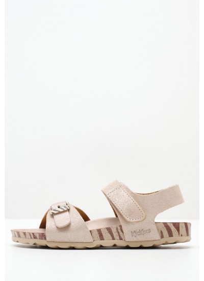 Kids Flip Flops & Sandals Sunkro.Sd Beige Nubuck Leather Kickers