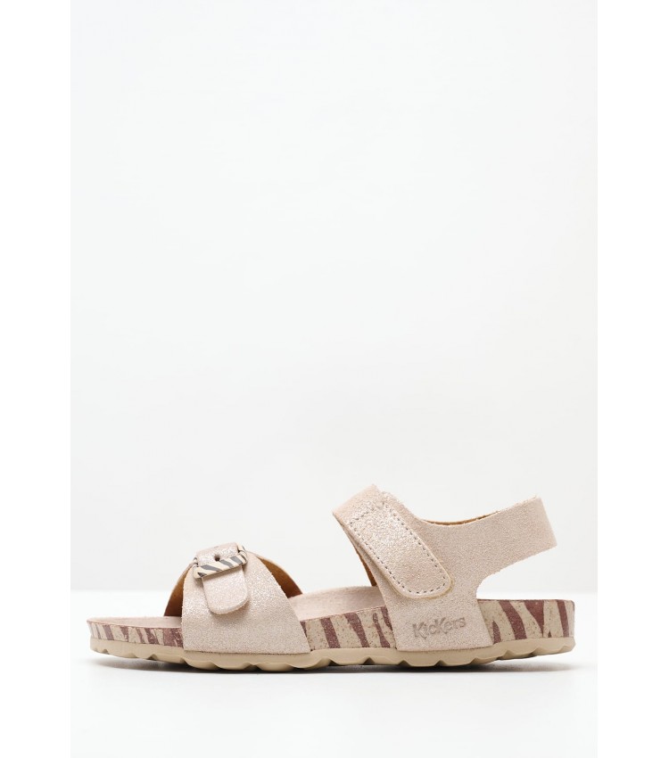 Kids Flip Flops & Sandals Sunkro.Sd Beige Nubuck Leather Kickers