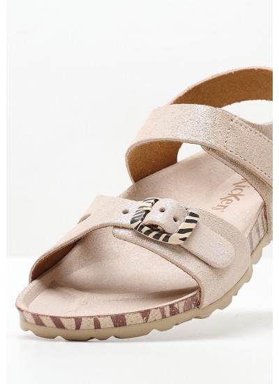 Kids Flip Flops & Sandals Sunkro.Sd Beige Nubuck Leather Kickers