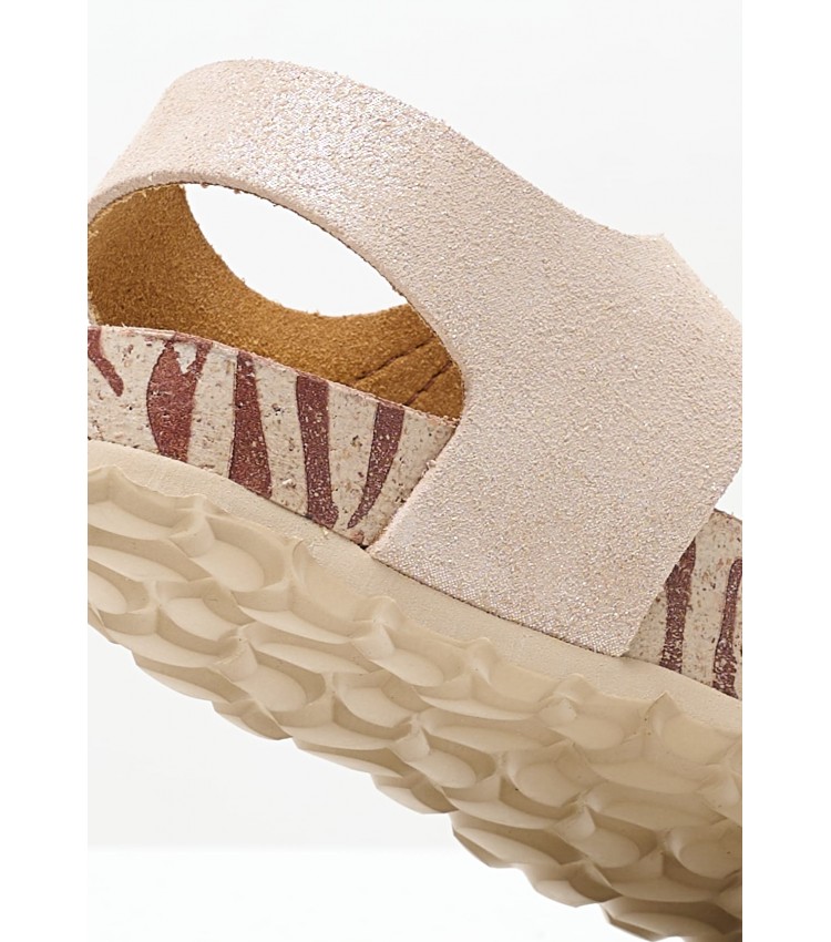 Kids Flip Flops & Sandals Sunkro.Sd Beige Nubuck Leather Kickers