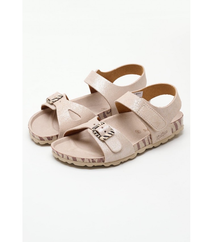 Kids Flip Flops & Sandals Sunkro.Sd Beige Nubuck Leather Kickers