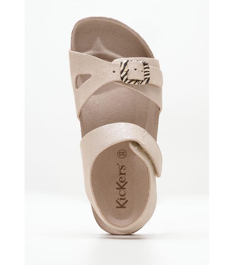 Kids Flip Flops & Sandals Sunkro.Sd Beige Nubuck Leather Kickers