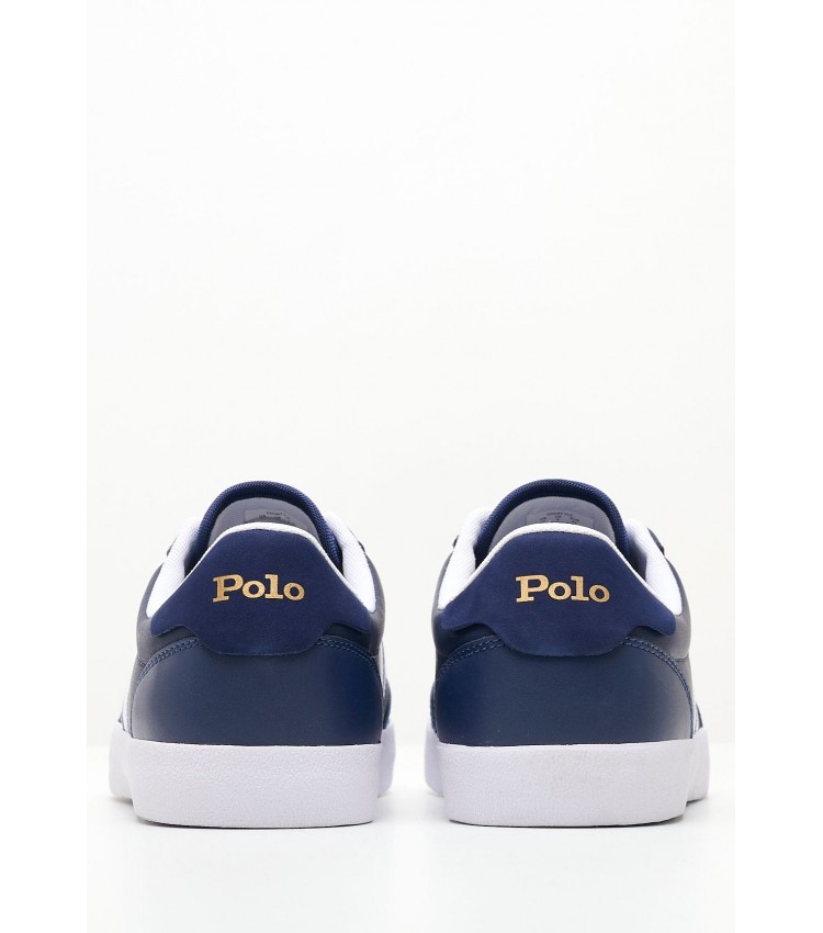 Ανδρικά Παπούτσια Casual Court.Sneaker Μπλε Δέρμα Ralph Lauren