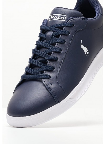 Ανδρικά Παπούτσια Casual Hrt.Toplace Μπλε Δέρμα Ralph Lauren