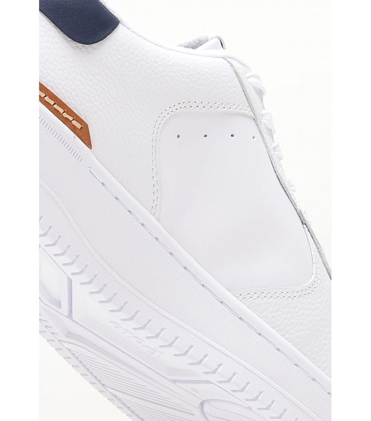 Men Casual Shoes Masters White Leather Ralph Lauren