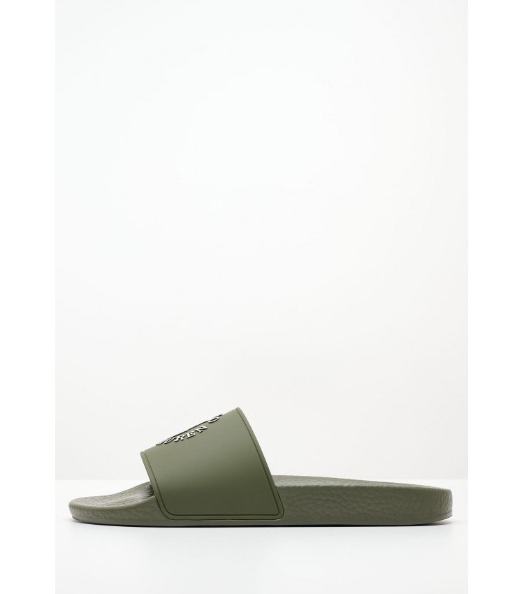 Men Flip Flops & Sandals P.Slide Green Rubber Ralph Lauren