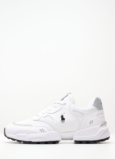 Ανδρικά Παπούτσια Casual Polo.Jgr Άσπρο Δέρμα Ralph Lauren