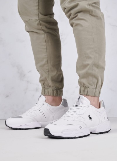 Ανδρικά Παπούτσια Casual Polo.Jgr Άσπρο Δέρμα Ralph Lauren