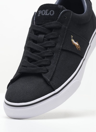 Ανδρικά Παπούτσια Casual Sayer.Ne Μαύρο Ύφασμα Ralph Lauren