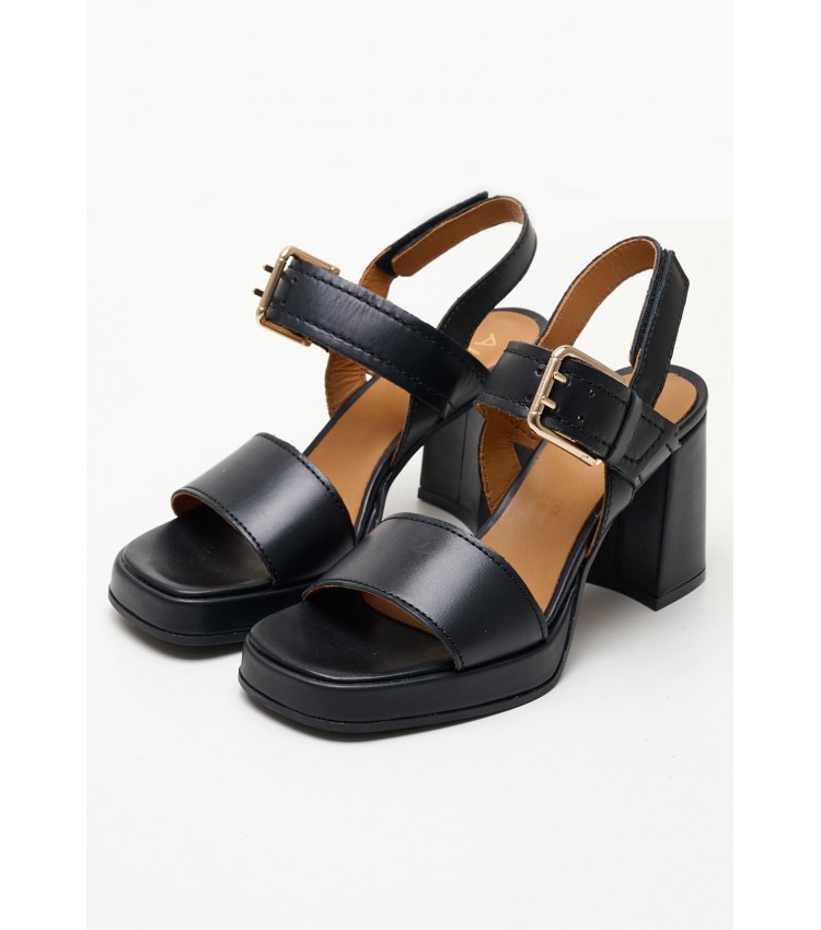 Women Sandals 2572 Black Leather Alpe