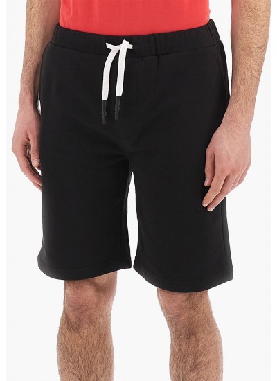 Ανδρικές Βερμούδες Fleece.Ber Μαύρο Βαμβάκι La Martina