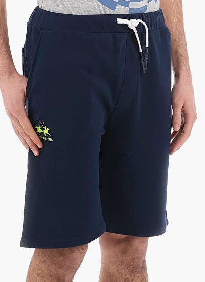 Ανδρικές Βερμούδες Fleece.Ber Σκούρο Μπλε Βαμβάκι La Martina