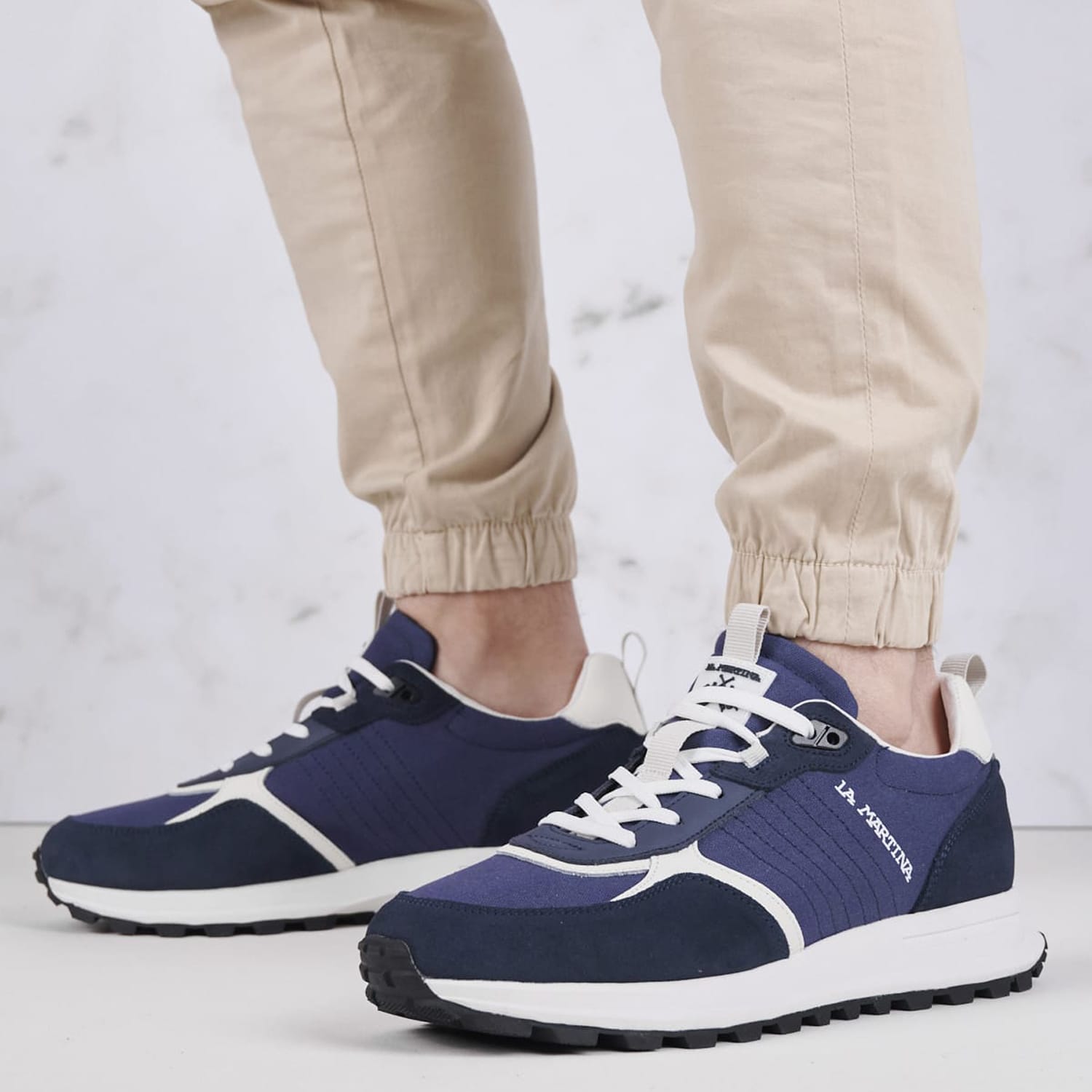 Men Casual Shoes M231010 Blue Buckskin La Martina
