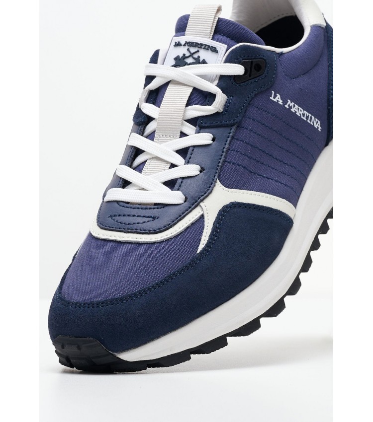 Men Casual Shoes M231010 Blue Buckskin La Martina