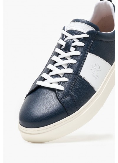 Men Casual Shoes M231052 Blue Leather La Martina