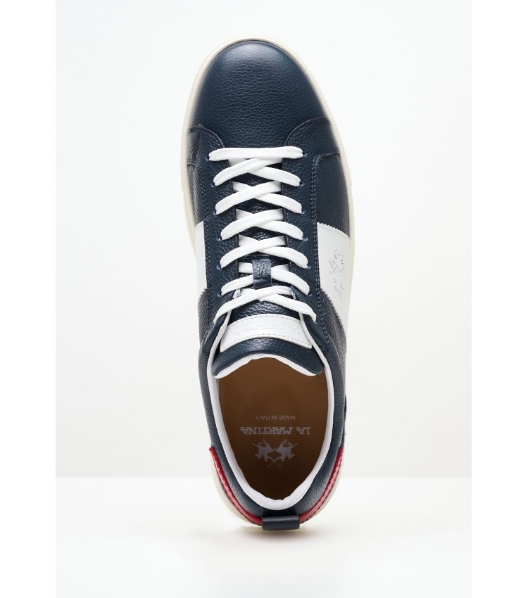 Men Casual Shoes M231052 Blue Leather La Martina
