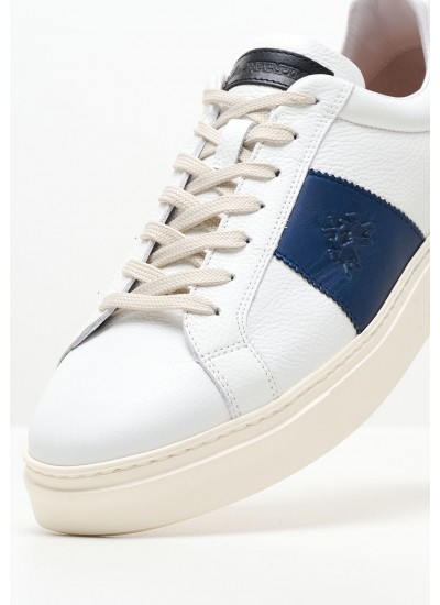 Men Casual Shoes M231052 White Leather La Martina