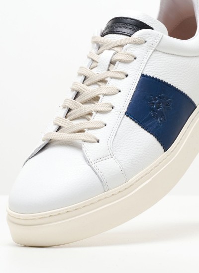 Men Casual Shoes M231052 White Leather La Martina