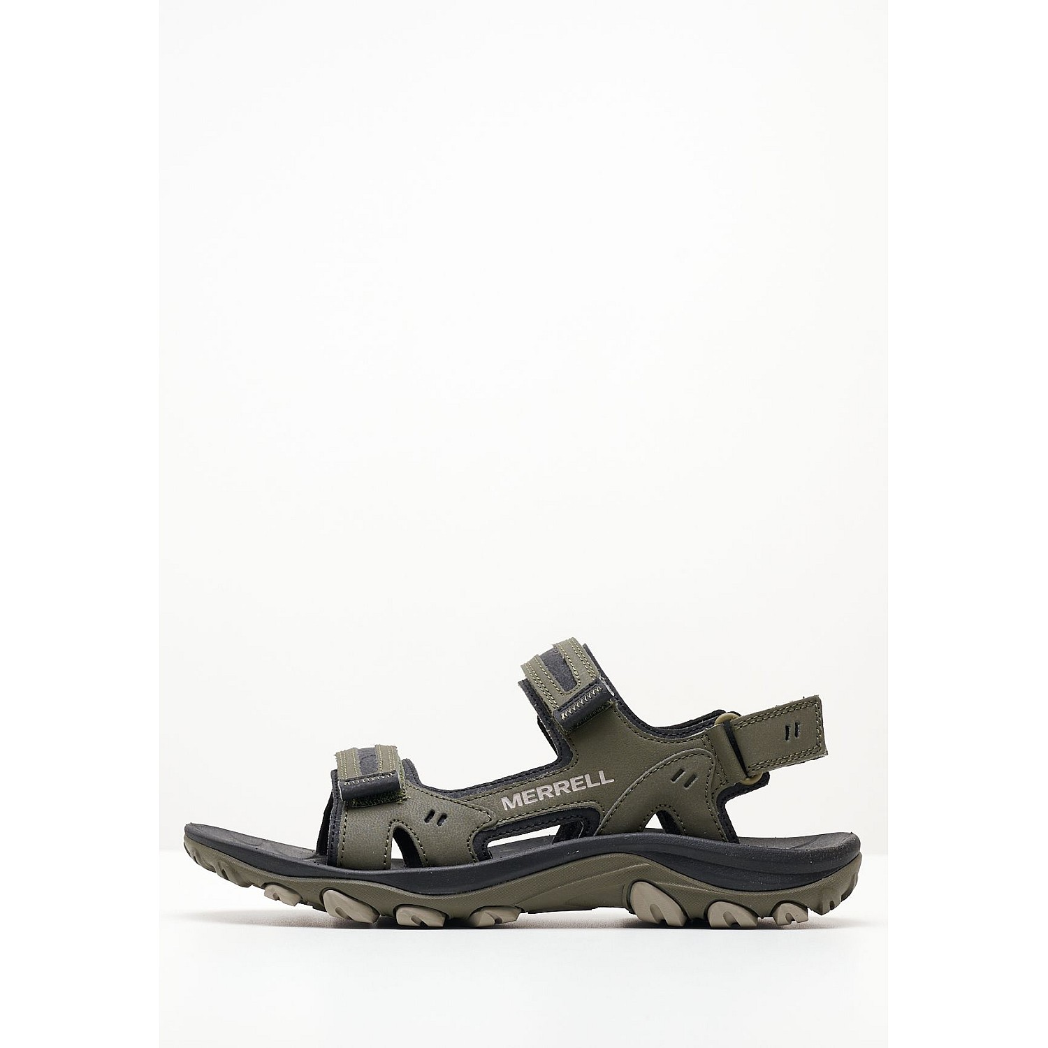 Men Flip Flops & Sandals Huntington Olive Oily Leather Merrell Men Flip Flops & Sandals Huntington Olive Oily Leather Merrell