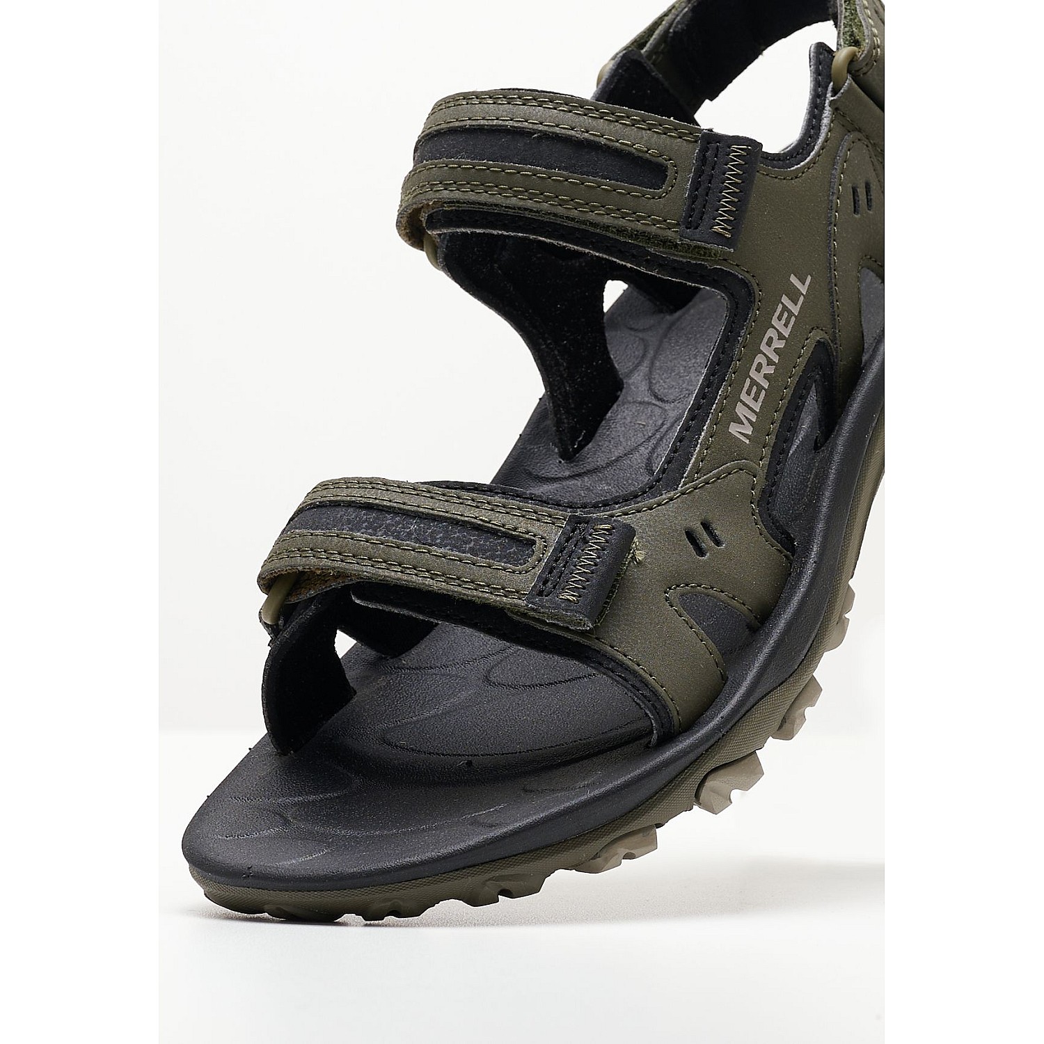 Men Flip Flops & Sandals Huntington Olive Oily Leather Merrell Men Flip Flops & Sandals Huntington Olive Oily Leather Merrell