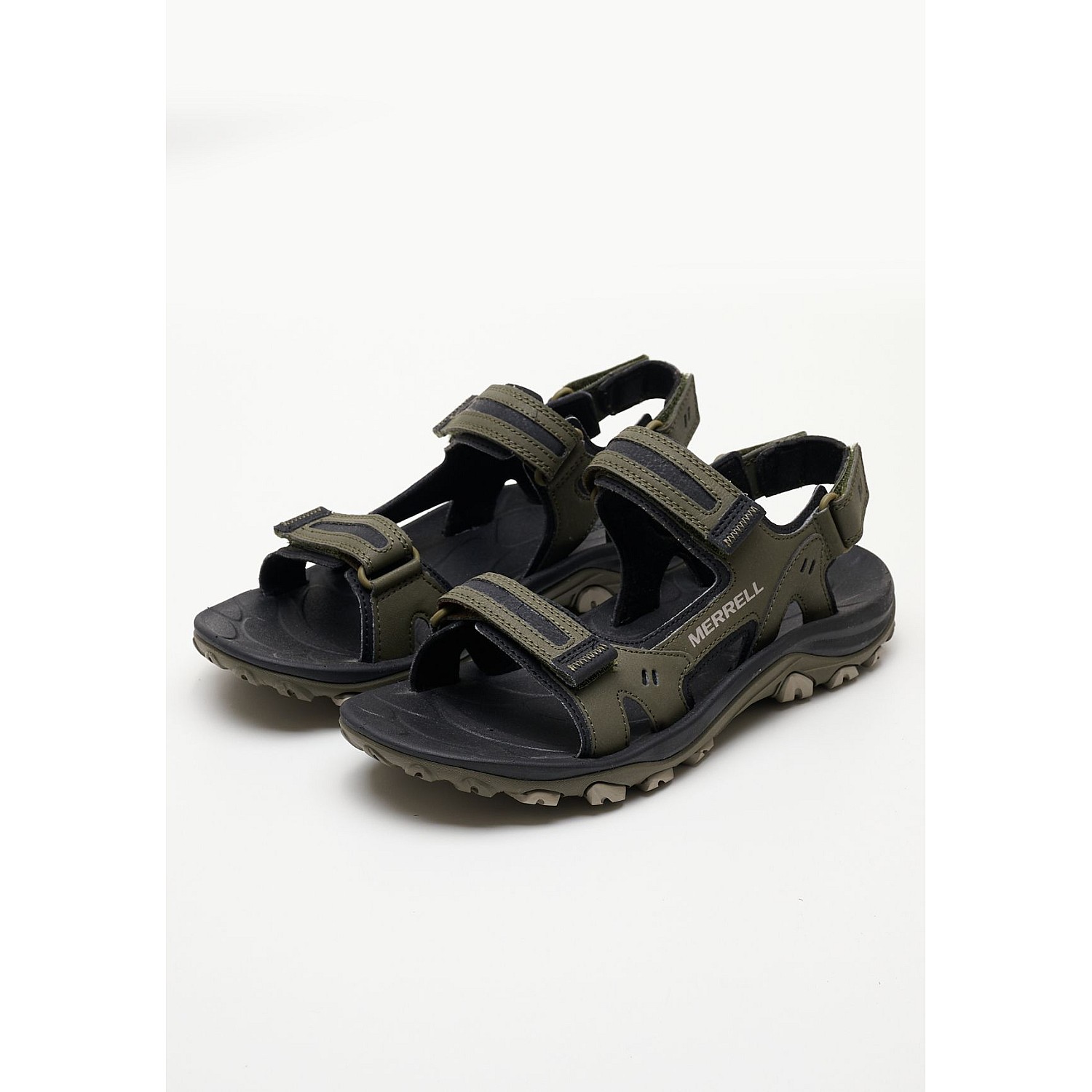 Men Flip Flops & Sandals Huntington Olive Oily Leather Merrell Men Flip Flops & Sandals Huntington Olive Oily Leather Merrell
