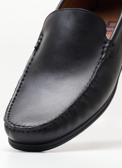 Men Moccasins 1851 Black Leather Damiani