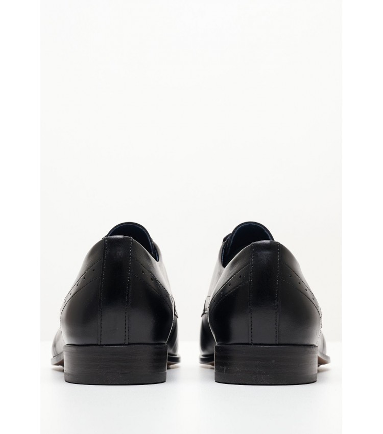 Ανδρικά Παπούτσια Δετά 2300 Μαύρο Δέρμα Damiani