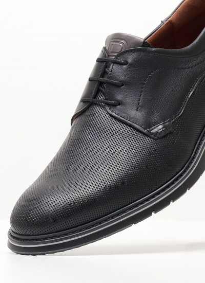 Ανδρικά Παπούτσια Δετά 2600 Μαύρο Δέρμα Damiani