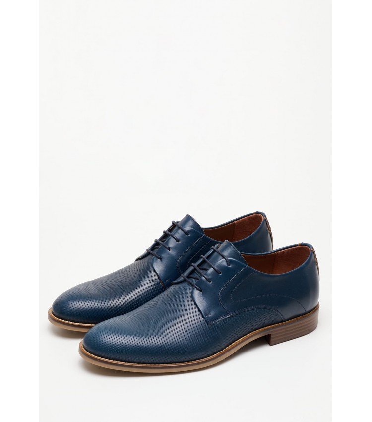 Men Shoes 2700 Blue Leather Damiani