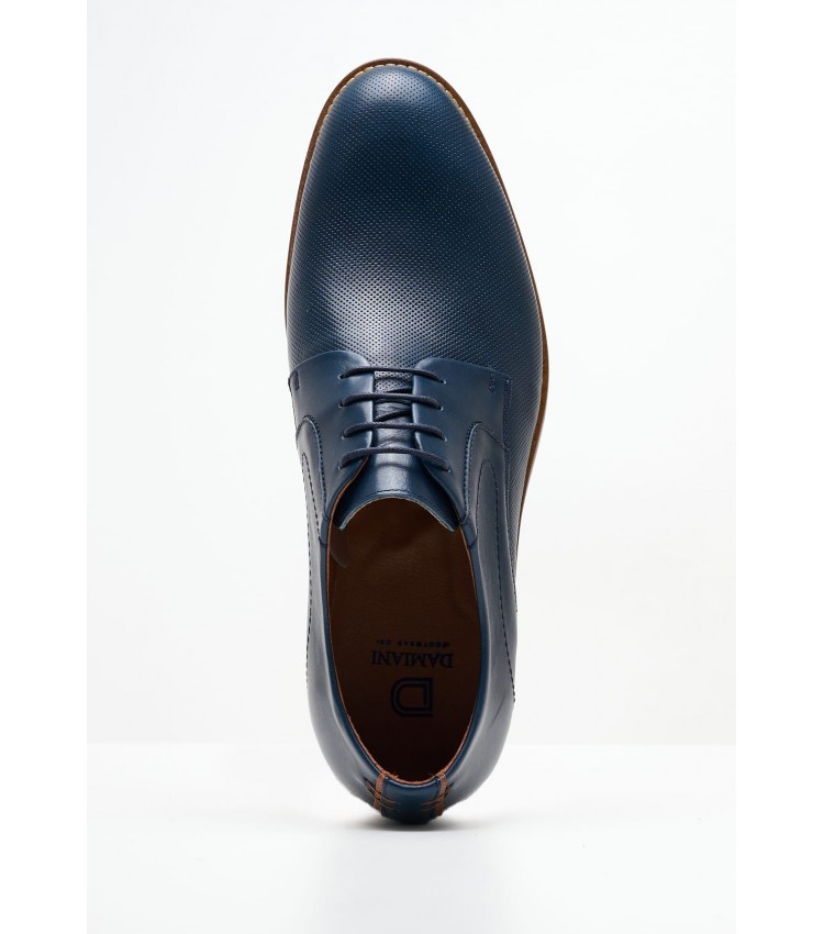 Men Shoes 2700 Blue Leather Damiani