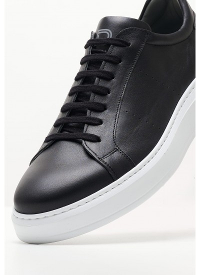 Men Casual Shoes 3402 Black Leather Damiani