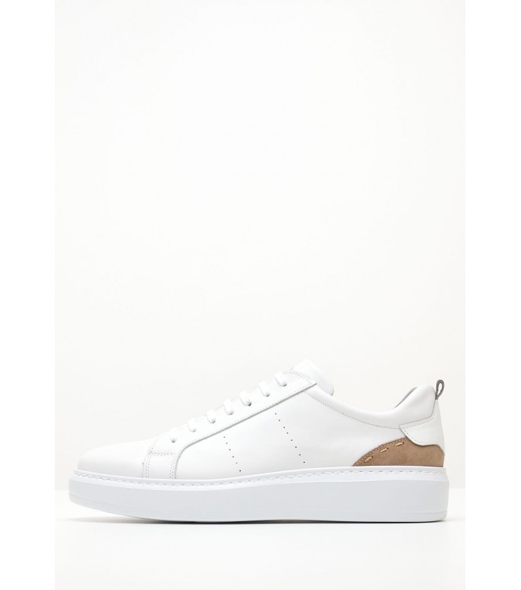 Men Casual Shoes 3402 White Leather Damiani