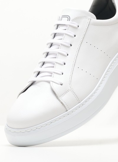 Ανδρικά Παπούτσια Casual 6486N Άσπρο Δέρμα Perlamoda