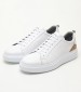 Men Casual Shoes 3402 White Leather Damiani