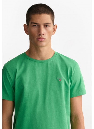 Ανδρικές Μπλούζες Original.Ss1 Πράσινο Βαμβάκι GANT