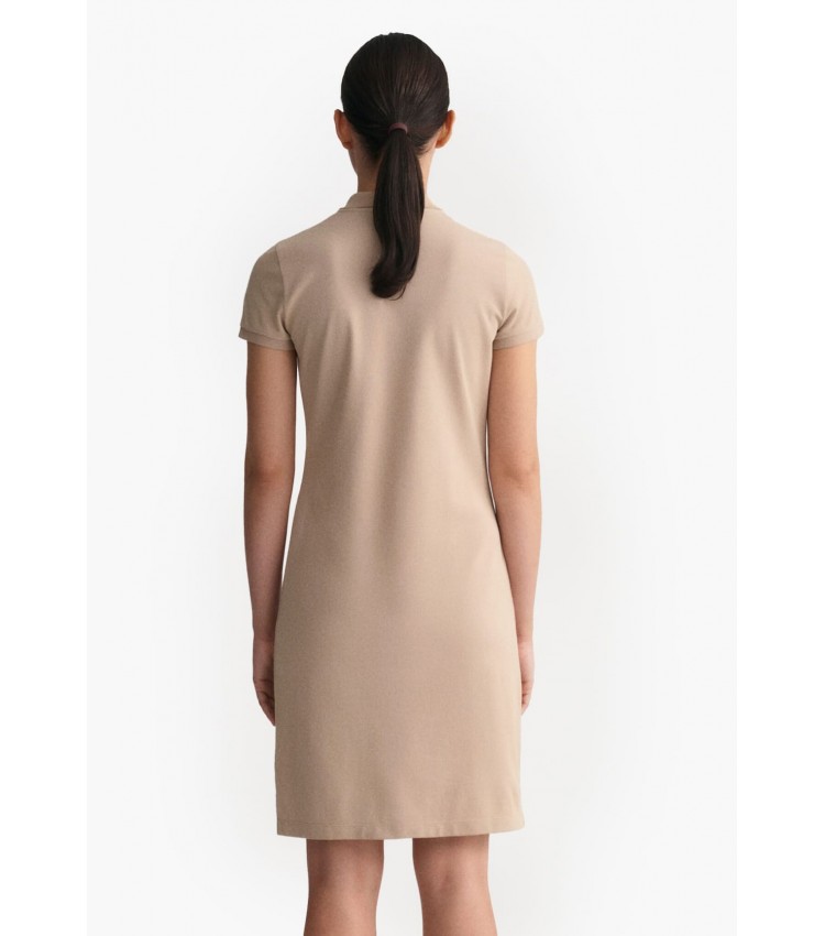 Women Dresses - Bodysuits Pique.Dress Beige Cotton GANT