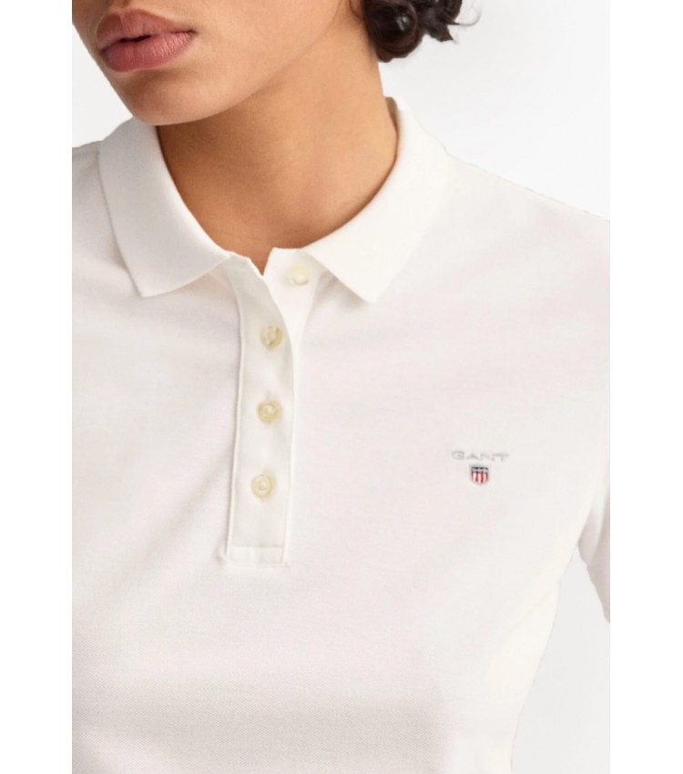 Γυναικείες Μπλούζες - Τοπ Polo.Original Άσπρο Βαμβάκι GANT