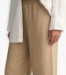 Women Trousers Pull.On Beige Linen GANT