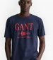 Ανδρικές Μπλούζες Retro.Crest Σκούρο Μπλε Βαμβάκι GANT Ανδρικές Μπλούζες Retro.Crest Σκούρο Μπλε Βαμβάκι GANT