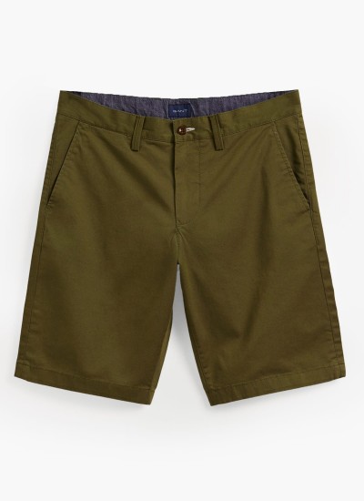 Ανδρικές Βερμούδες Twill.Shorts Μπεζ Βαμβάκι GANT
