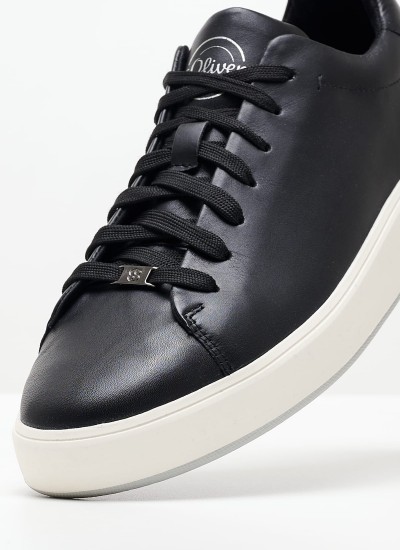 Ανδρικά Παπούτσια Casual 13640 Μαύρο Δέρμα S.Oliver