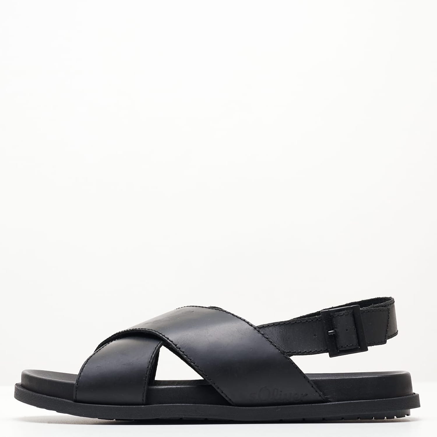Men Flip Flops & Sandals 18100 Black Leather S.Oliver