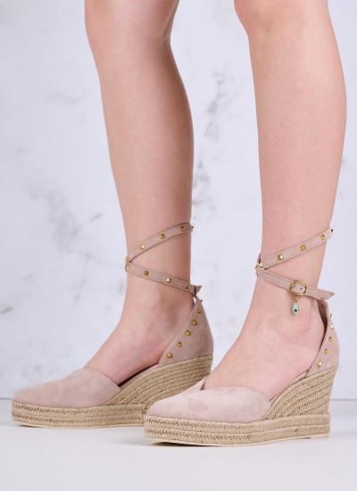 Women Platforms High 607.14 Gold Leather Mortoglou