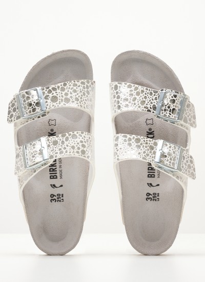 Γυναικεία Flats Arizona.BS Ασημί ECOleather Birkenstock