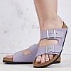 Γυναικεία Flats Arizona.Fog Μωβ Δέρμα Birkenstock Γυναικεία Flats Arizona.Fog Μωβ Δέρμα Birkenstock
