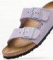 Γυναικεία Flats Arizona.Fog Μωβ Δέρμα Birkenstock